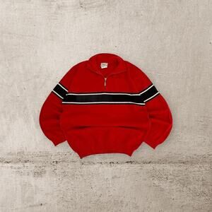 Vintage 90s meister striped baggy quarter zip sweater